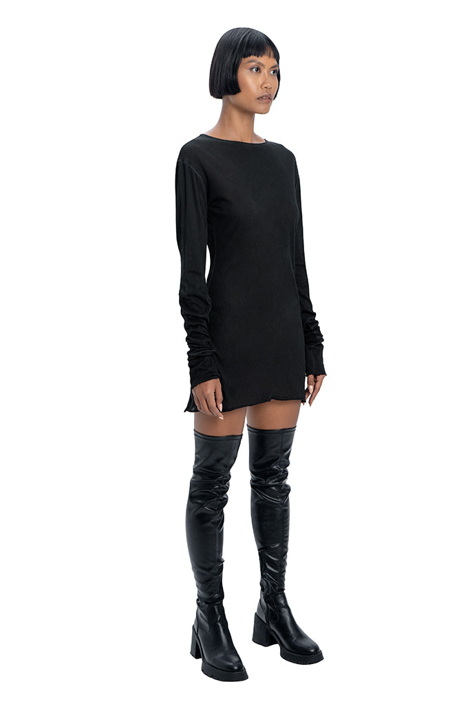 Long sleeve dress in black - DESU clothing