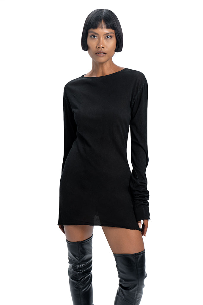 Long sleeve dress in black - DESU clothing