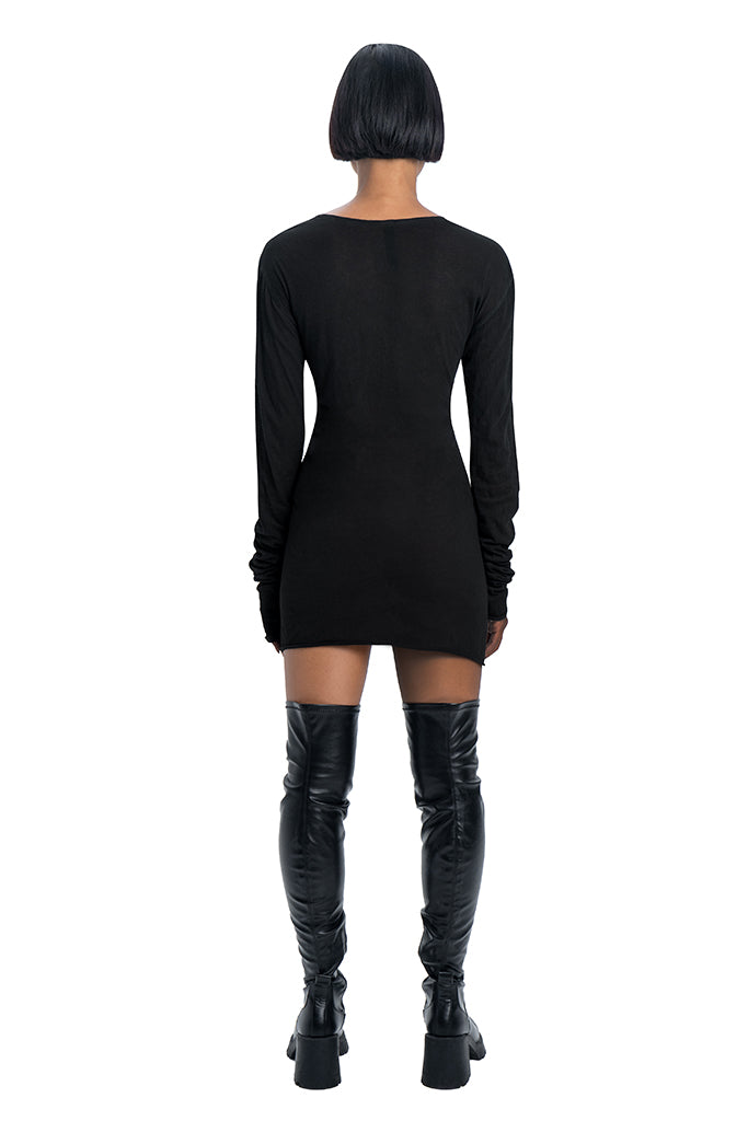 Long sleeve dress in black - DESU clothing