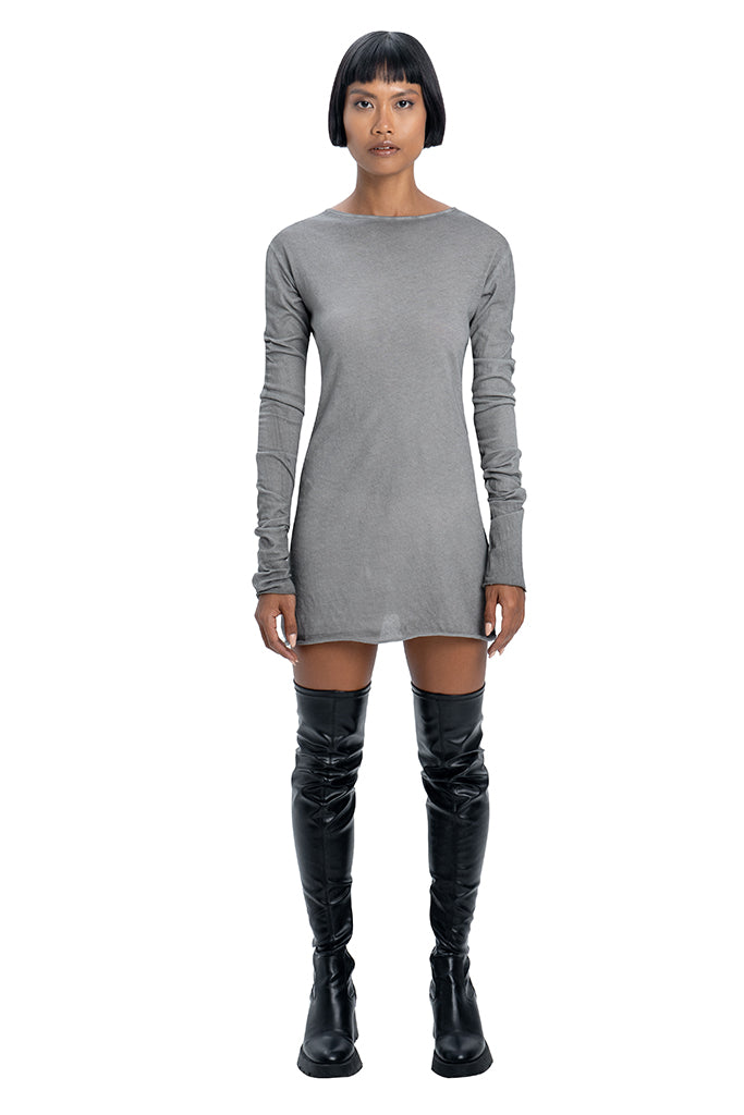 Long sleeve dress in grey - DESU clothing