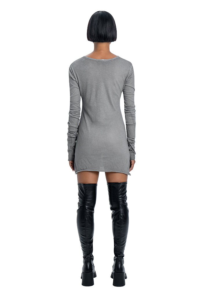 Long sleeve dress in grey - DESU clothing