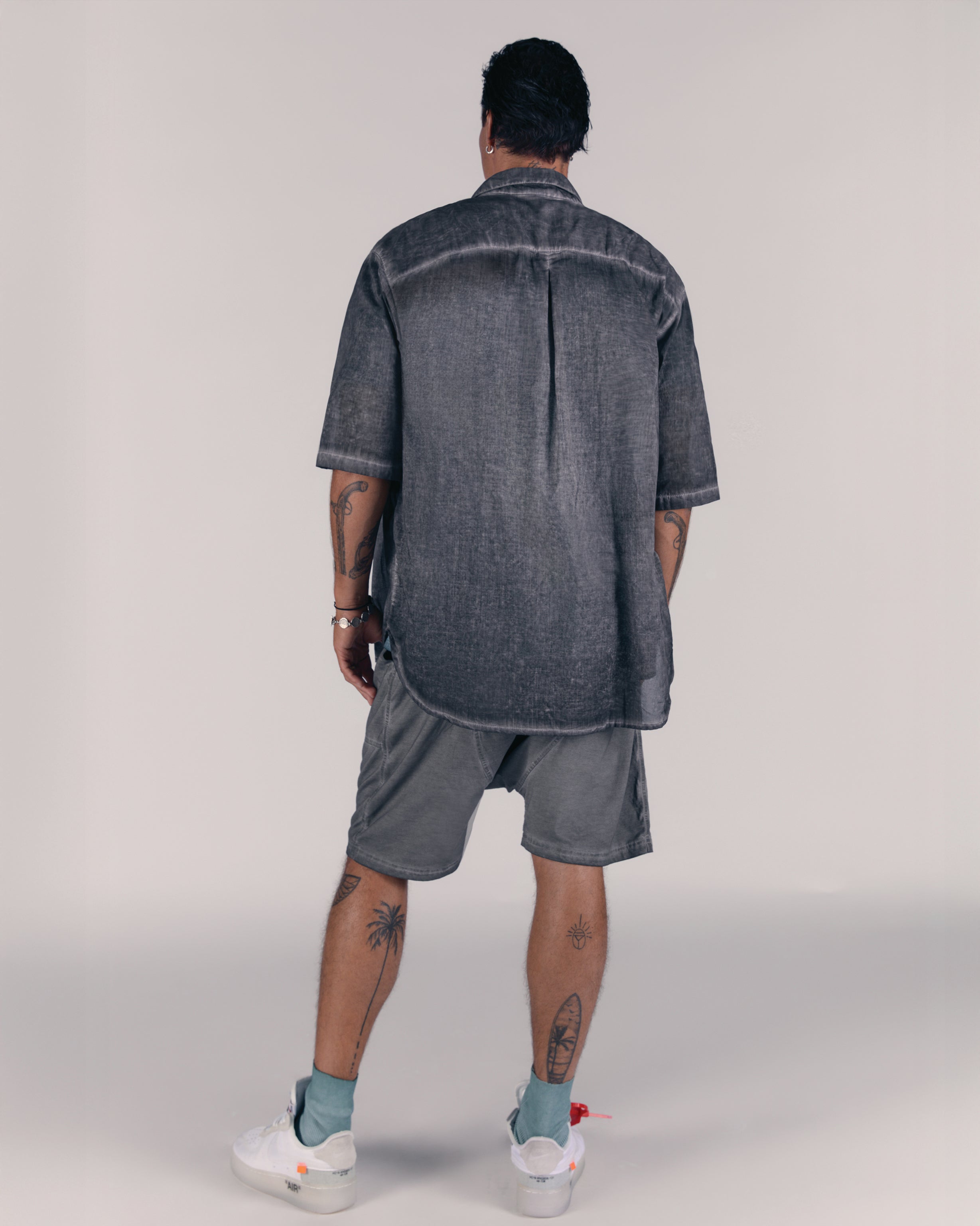 Drop-Crotch Shorts in grey