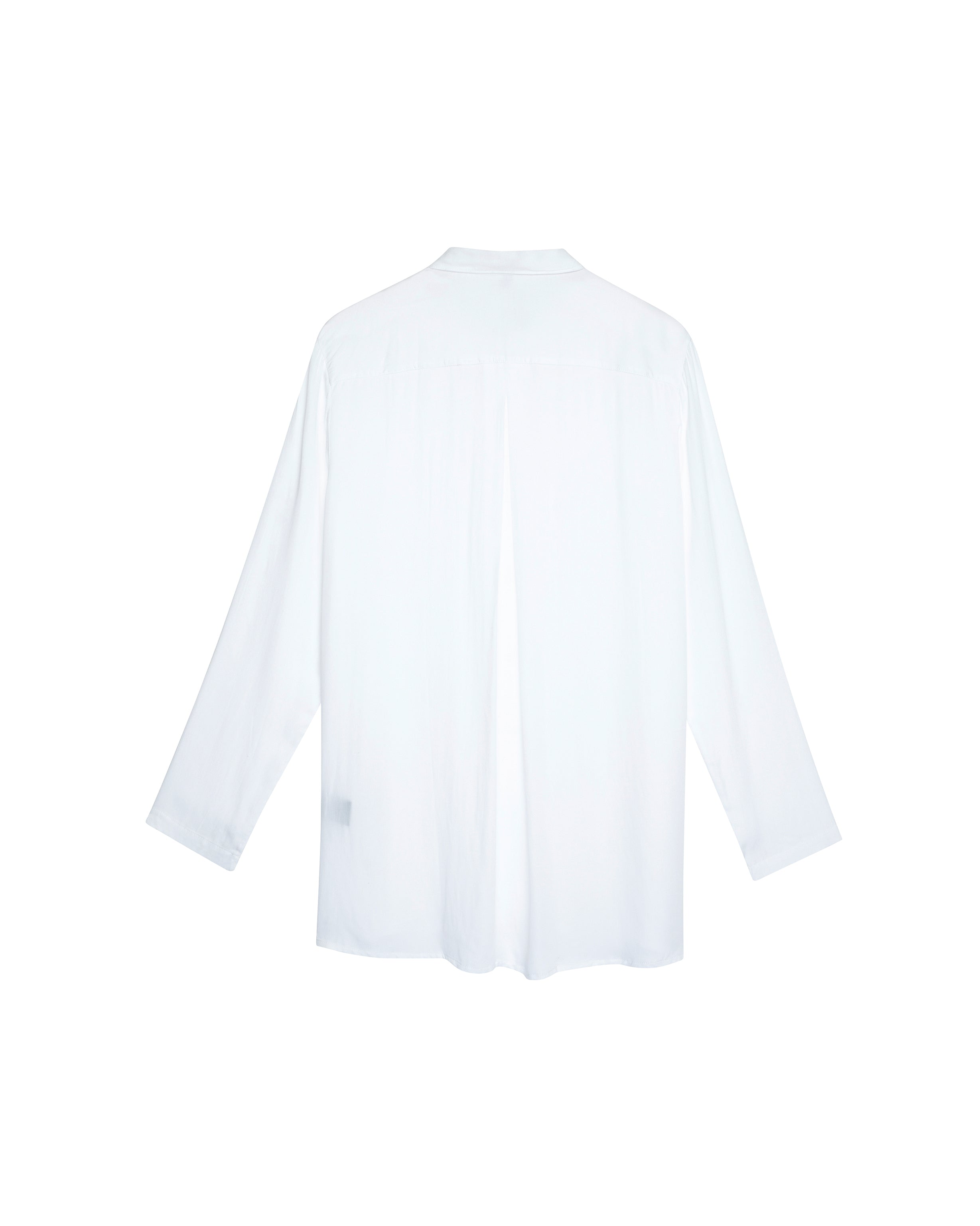 Sateen Long Sleeve Shirt in white