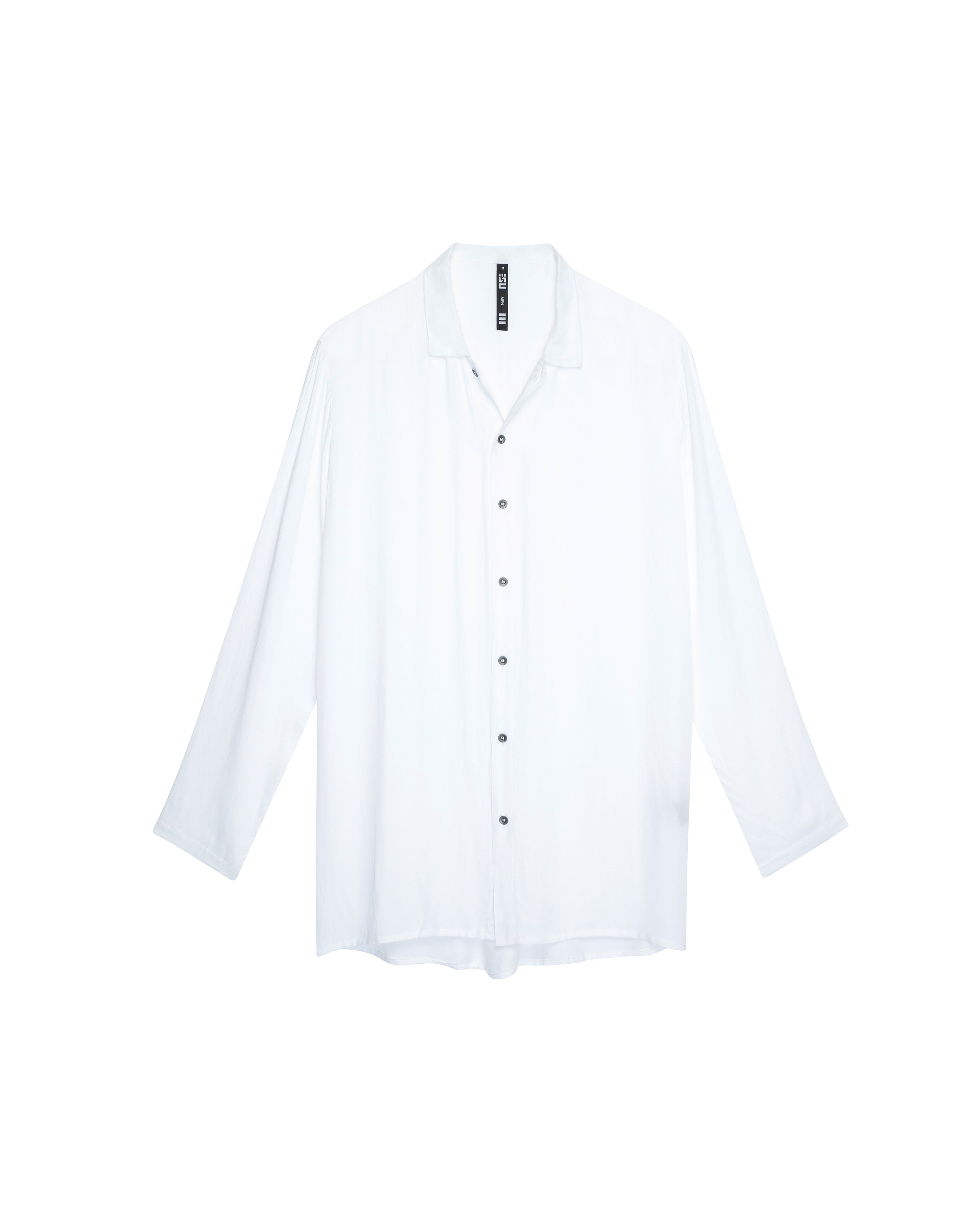 Sateen Long Sleeve Shirt in white