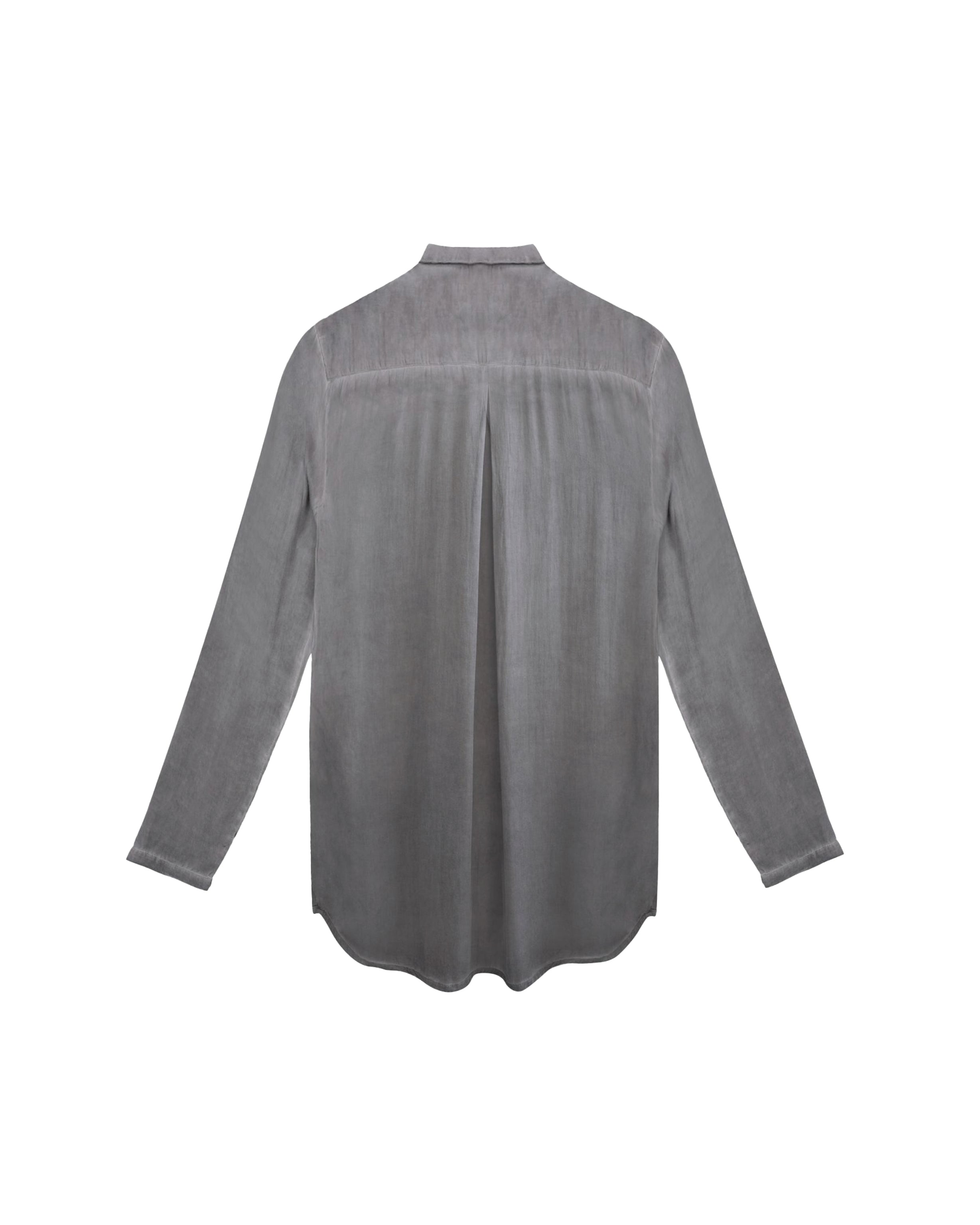Sateen Long Sleeve Shirt in Grey