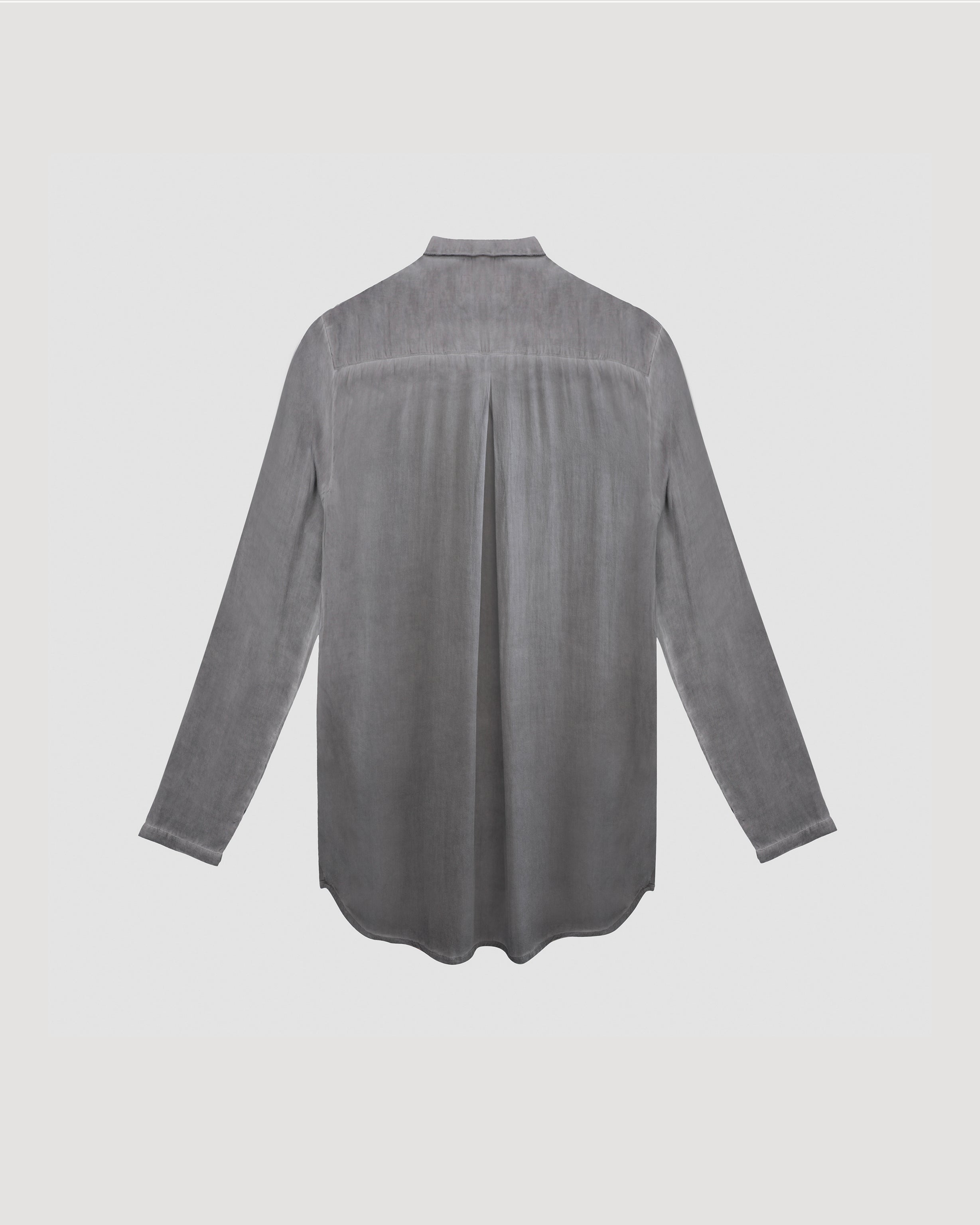 Sateen long sleeve shirt in grey