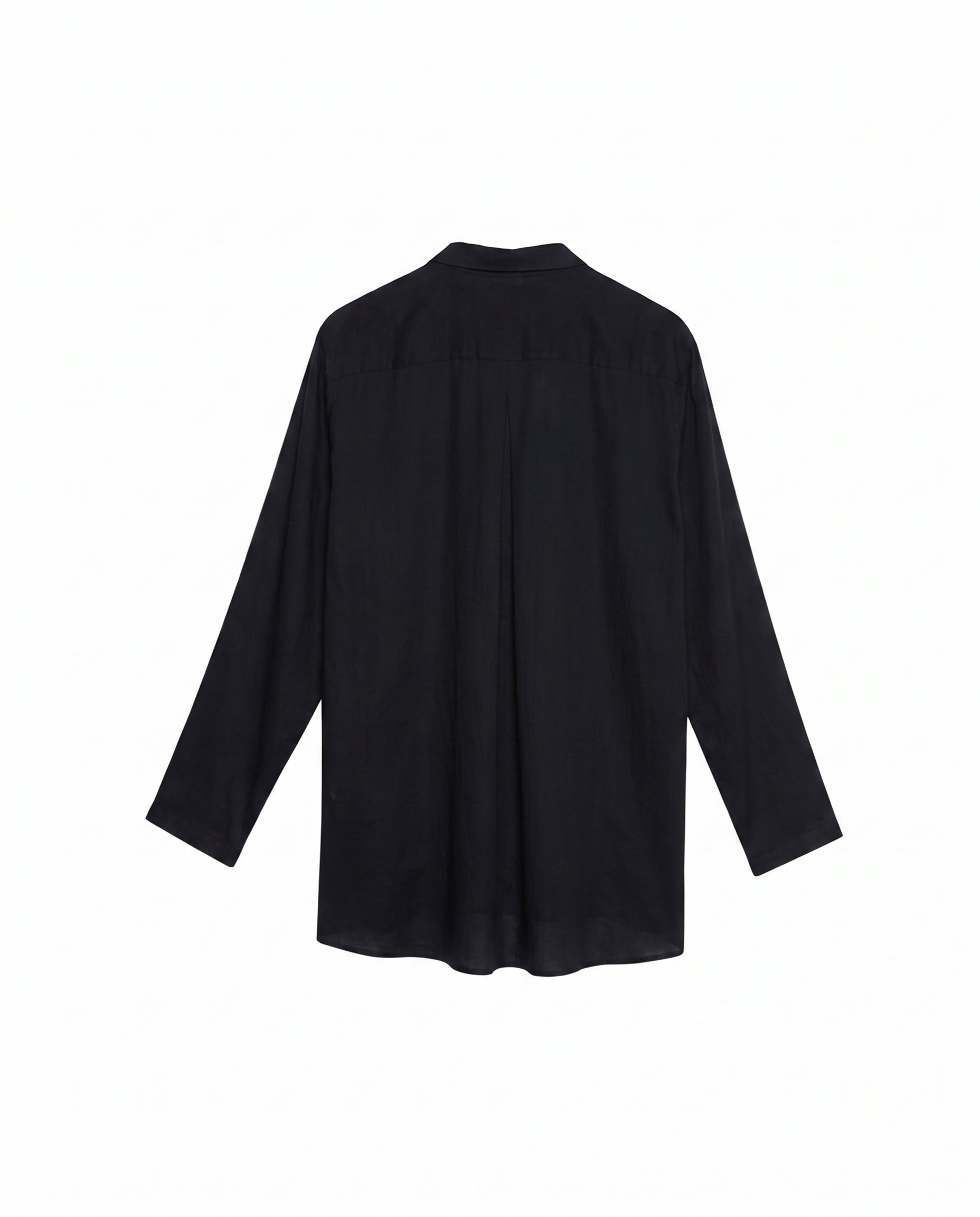 Sateen Long Sleeve Shirt in Black