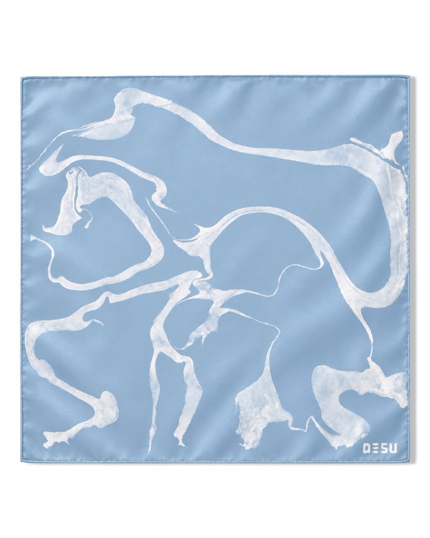 Silk Scarf Blue DESU X Liquid Form Sound Lab