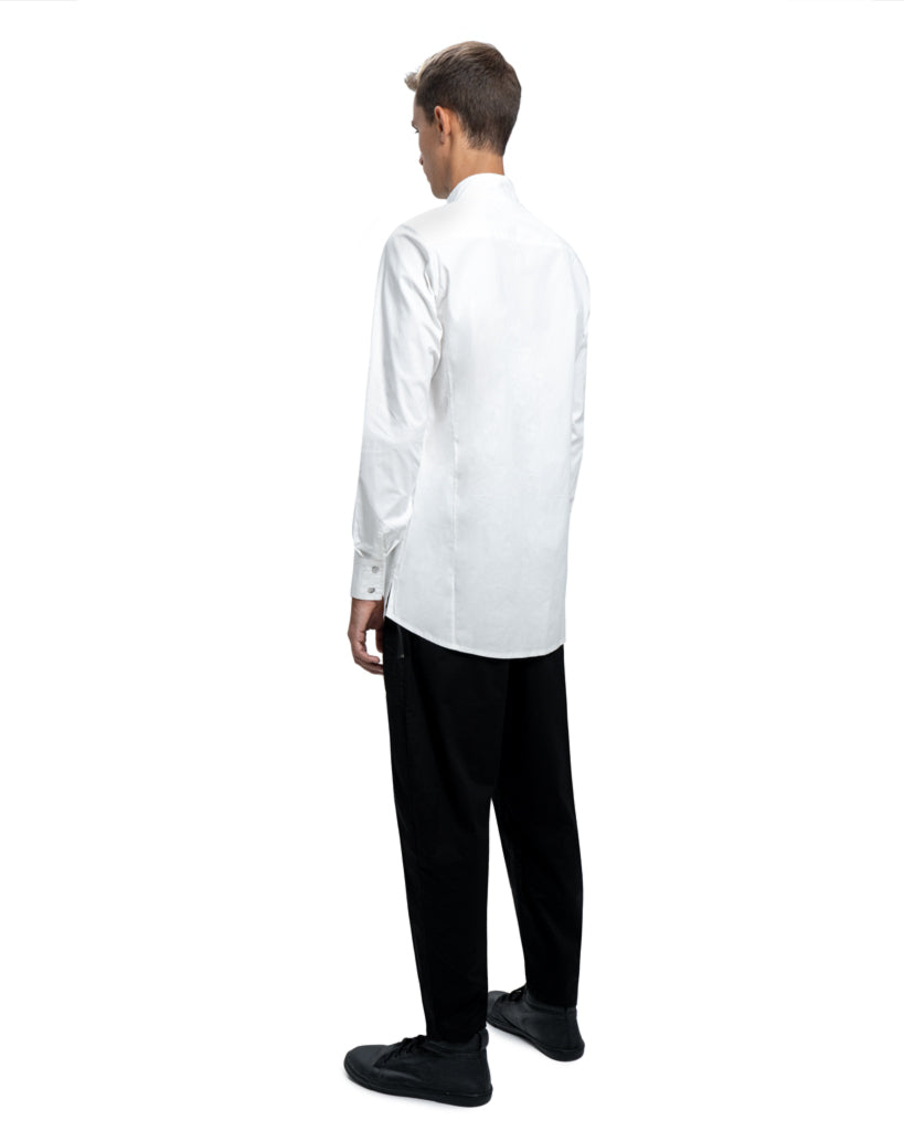 White cotton button up shirt