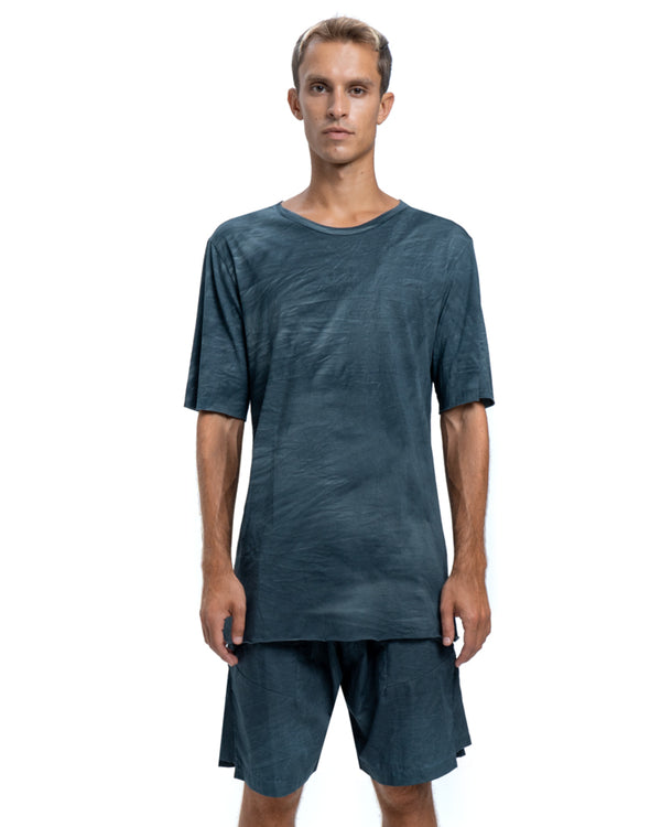 Asymmetric t-shirt in dark blue
