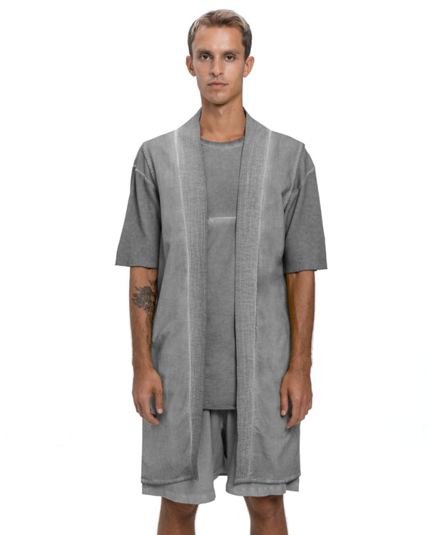 Sleeveless cardigan in grey