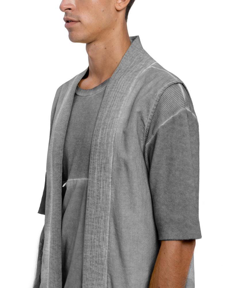 Sleeveless cardigan in grey