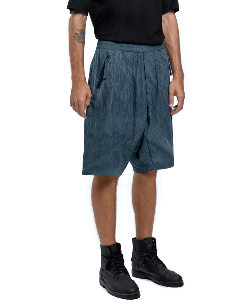 Drop crotch shorts in dark blue