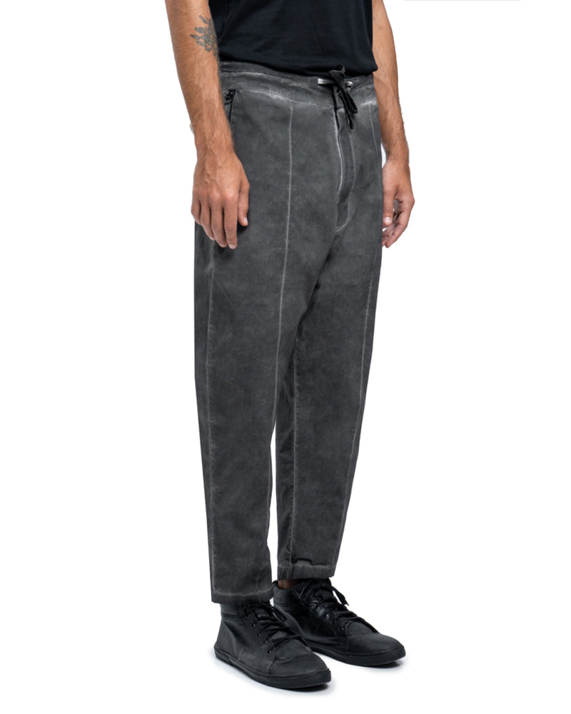 Line zipper pants in grey