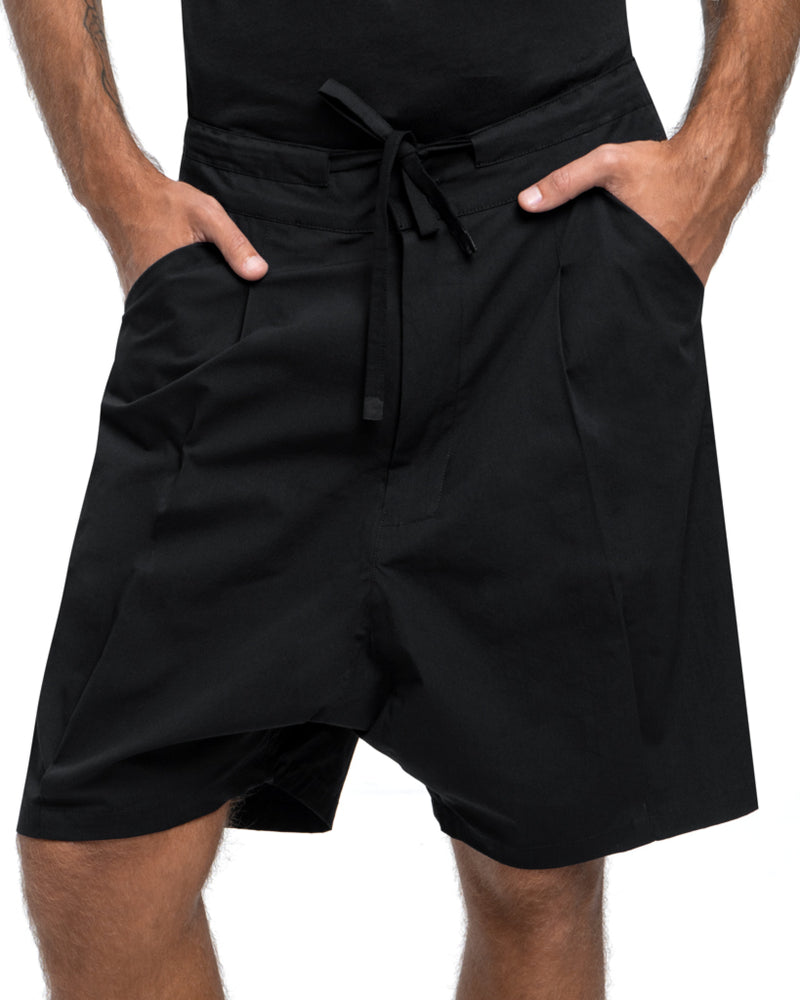 Poplin shorts in black